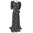 Krass&co  black floral puff sleeves maxi gown size small Photo 3