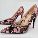 Gucci  Python Embossed Leather & Mesh GG Rhombus Pink  Heel Pumps Size EU 41 Photo 9