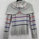 Nike  Women’s Full Zip Hoodie Jacket Striped Gray Size Medium Multi way Photo 0