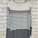 Vince  Multi Striped Long Sleeve Bateau Neck Tee Size M Photo 9