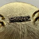 Chico's  Chunky Rhinestone Faux Pearl Gold Tone Metal Chain Link Belt OS One Size Photo 13