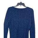 Brooks Brothers  Women's Sweater Cashmere Cable Knit Long Sleeve V-Neck Blue XL Photo 9