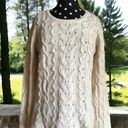 Coldwater Creek  Womens Sweater Sz M 10 12 Cream Ivory Chunky Cableknit Pullover Photo 0