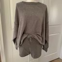 Free People Kelly Soft Sweatshirt/shorts Lounge Set Storm Gray Photo 5