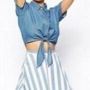 American Apparel  High Waist Wide Stripe Circle Skirt Small Photo 0