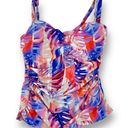 Gottex  Profile Ruched Tropical Floral Underwire Tankini Swimsuit Top Size 40D Photo 0