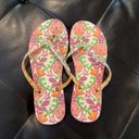 Vera Bradley  Lilli Bell pink floral flip flops L Photo 0