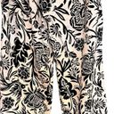 Knox Rose  Size L Black & White Floral Wide Leg Pants Boho Vacation Cruise Summer Photo 7