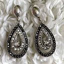 Brighton Authentic  Starlight Crystal Star Black/White Teardrop Earrings. EUC! Photo 0