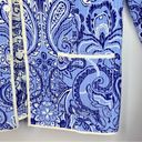 J. McLaughlin  Reversible Blue and White Paisley Quilted Fiji Silk Jacket Size M Photo 4