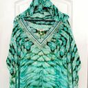 Rococo  SAND turquoise blue embellished hooded kaftan maxi x Small One Size Fits Photo 2