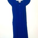 Yumi Kim  Mercer Street Button Down Royal Blue Smocked Back Midi Dress size M Photo 1