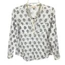 Rebecca Taylor Off White Floral Cotton Silk Sheer Long Sleeve Popover Top Size 2 Photo 0