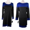 Ronni Nicole  Sweater Dress XL Stripes Royal Blue Black Gray New Photo 14