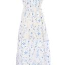 Hill House NWT  Ellie Nap Dress in Blue Botanical Floral Smocked Midi Ruffle XS Photo 2