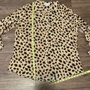 kim rogers NWT Kim Roger’s Long Sleeve Leopard Print Button Down Shirt Tan Black Size XL Photo 9