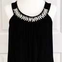 Enfocus Studio  Dress Black Sleeveless Faux Pearl Rhinestone Beaded Dress Size 8 Photo 10