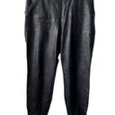 Spanx  Black Faux Leather Jogger Pants Photo 1