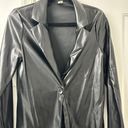 Faux Leather Blazer Black Size XS Photo 2