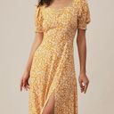 Rihoas Yellow Daisy Print Midi Dress Size M Photo 0