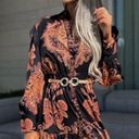 Paisley Grace 🌺 PAISLEY DRESS LONG SLEEVE MAXI BUTTON DOWN OPENS UP CHIC CLASSY RUFFLE AYBA Photo 2