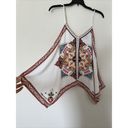 True Craft Flying Tomato Red White Adjustable Spaghetti Strap Boho Rayon Crop Top Size S Photo 2