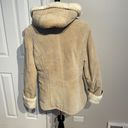 Croft & Barrow NWOT  Suede Faux Fur Hoodie Zip up teddy Leather bomber puffy puffer varsity utility boho Photo 2