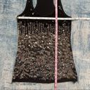 Jeknit Black Silver Gradient Ring Sequin Racerback Tank Top Small Photo 4