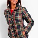 Talbots  Plaid Tartan Ruffled Down Winter Coat XS Red Blue Green Photo 0