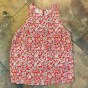 Old Navy  High Neck Red Floral Sleeveless Tank Blouse Large Photo 2