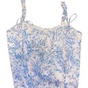 POL NWT SUNDAY UP Blue Floral Print Tank Top Medium Bow Ruffles dainty girly lace Photo 1