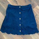 Sugar and L!ps Sugar + Lips Suede Scalloped Hem Mini Skirt Size Small   Photo 0