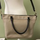 Kate Spade  Shoulder Bag with Handles Leather Taupe w Black Strap Gold Hardware Photo 11