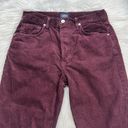 Citizens of Humanity Citizen Burgundy Corduroy Jolene High Rise Straight Pants Photo 3