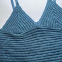 Olive & Oak Nordstrom  Ribbed Crochet Knit V-Neck Bralette Tank Blue Medium NEW Photo 1