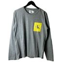 Calvin Klein Jeans Vintage 90s  T Shirt Gray Large L Classic Pocket Graphic Tee Photo 0