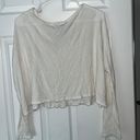 Cream Long Sleeve Crop Top White Size M Photo 2