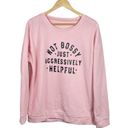 Not Bossy Just Aggressively Helpful Women’s Funny Sweatshirt Pink/Black Size L Pink Size L Photo 4