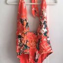 Modcloth  The Bethany One-Piece Floral Swimsuit Large Halter Tropical High Waist Photo 1