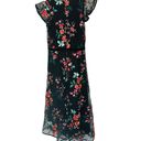 Hunter Bell  Women Black Floral Lace Painterly Embroidery Lace Midi Dress Size 8 Photo 3