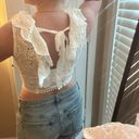 INDIKAH White Eyelet Crop Top Photo 1