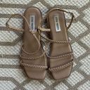 Steve Madden Nude Tan Braided Strappy Square Toe Sandals Size 7.5 Photo 0