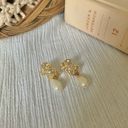 Vintage Gold Swirl Pearl Drop Earrings “Seraphine” Stud Rhinestone Dangle Classic Photo 12