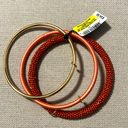 INC  Gold-Tone 3-Piece Set Pave Charm Seed Bead & Thread-Wrapped Bangle Bracelets Photo 2