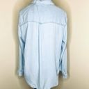 Soho  New York & Company Top XL Button Down Pearl Chambray Lyocell Long Sleeve Photo 4