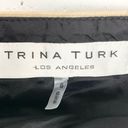 Trina Turk  Womens Bodycon Dress Black Double V-Neck White Piping Mini Size 6 Photo 3