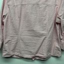 L.L.Bean  Button Front Pink 3/4 Sleeve Wome's Striped Top Size Large Bre… Photo 7