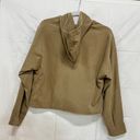 ZARA NWT  Long Sleeve Full Zip Bomber Jacket with Hood Camel Women's Size Small Photo 4