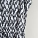 J.Crew  Linen Blend Short Sleeve Romper w/ pockets in Black White Ikat Print, XS Photo 5