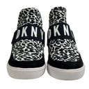 DKNY  Cosmos Black & White Animal Print Hidden Wedge Sneakers Photo 2